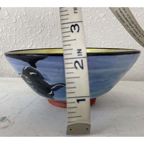KAREN FIORINO POTTERY Cat And Mouse Bowl Clay Lick Creek Pottery Folk Art 2000 - Picture 11 of 11